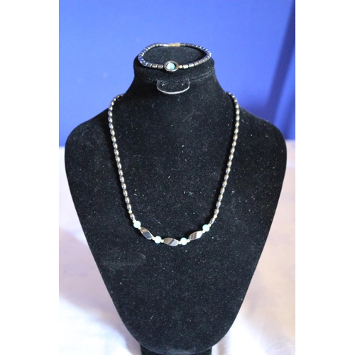 3 - Combination Set -  Necklace and Bracelet with Hematite