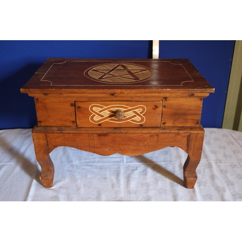 41 - Small Carved Table with Drawer