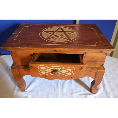 41 - Small Carved Table with Drawer