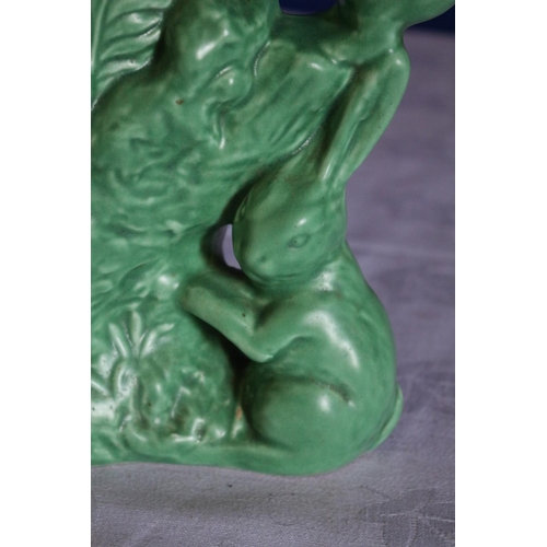 77 - Vintage Sylvac Rabbit Handle Green Jug