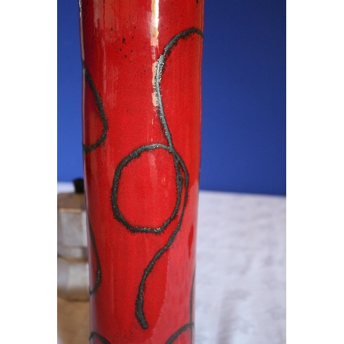 85 - John Lewis Highly Glazed, Hand Painted Tall Vase and Coffee Peculator