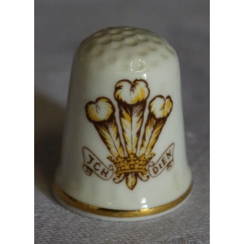 16 - Vintage Old Penny Lighter and Bone China Thimble