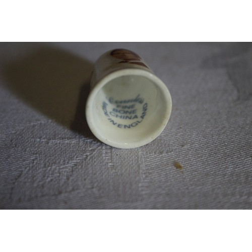 16 - Vintage Old Penny Lighter and Bone China Thimble