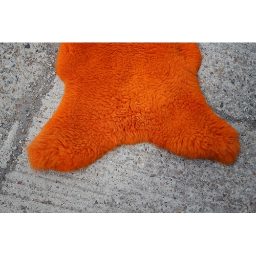 216 - Bright Orange Colour Sheepskin Rug