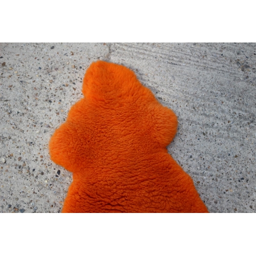 216 - Bright Orange Colour Sheepskin Rug