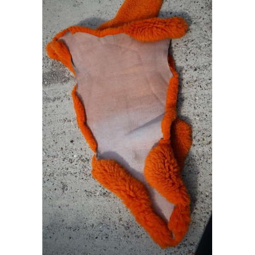 216 - Bright Orange Colour Sheepskin Rug