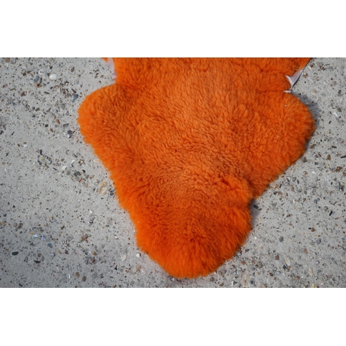 217 - Bright Orange Colour Sheepskin Rug