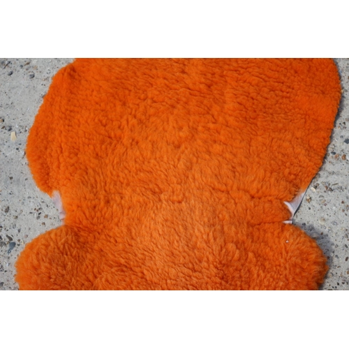 217 - Bright Orange Colour Sheepskin Rug