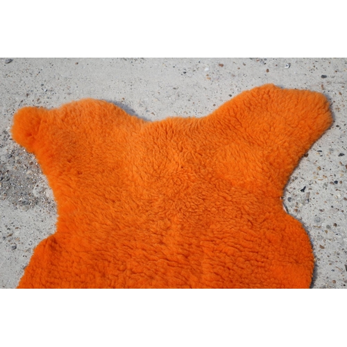 217 - Bright Orange Colour Sheepskin Rug