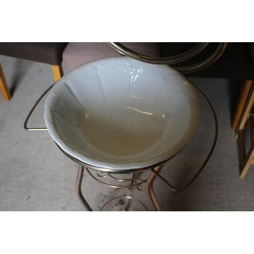 218 - Vintage Wash Bowl by Meakin and Stand