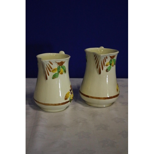 221 - Pair of Decorative Vintage Jugs with Raised Floral Design