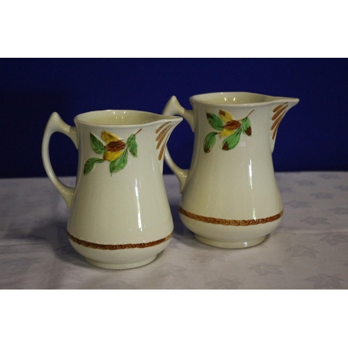 221 - Pair of Decorative Vintage Jugs with Raised Floral Design