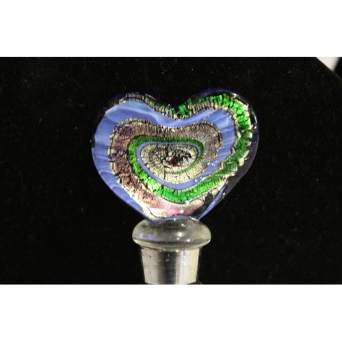 224 - Mdina Glass Topped Metal Bottle Stopper