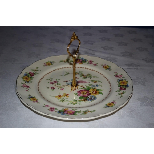 227 - Delightful Frank Buckley Cake Server with Handle - Bird and Floral Design