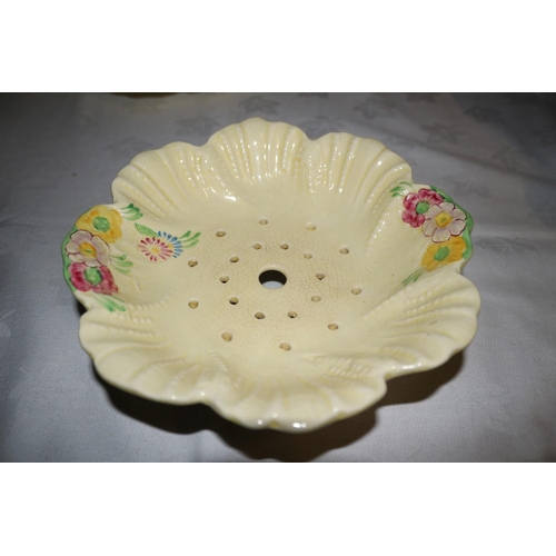 228 - Vintage Gardenia Strawberry Dish and Tri-Legged Serving Plate with Floral Design