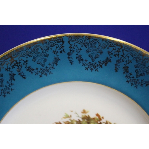 229 - Decorative Vintage, Possibly Doulton, Plate with Blue and Gilt Edging and Bird Picture Centre