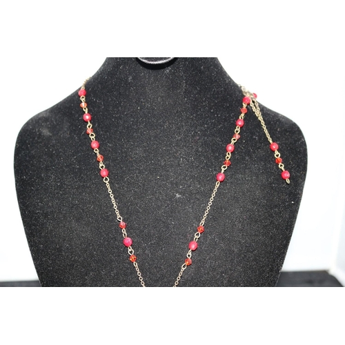 237 - Decorative Red Beaded Necklace