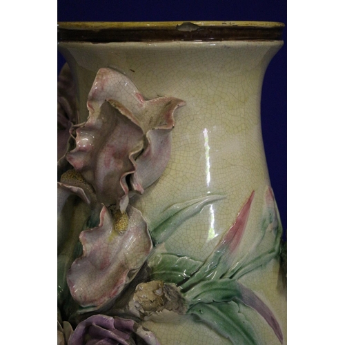 291 - Statement Piece Large, Heavy, Highly Decorated in Floral Design Vintage Vase