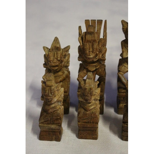 300 - Almost Complete Oriental Deity Hand Carved Chess Set