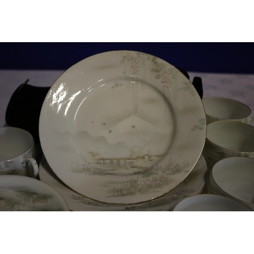 303 - 18 Piece Japanese Fine China Tea Set with 6 x Sandwich Plates, 6 x Saucers and 6 x Cups`