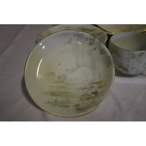 303 - 18 Piece Japanese Fine China Tea Set with 6 x Sandwich Plates, 6 x Saucers and 6 x Cups`