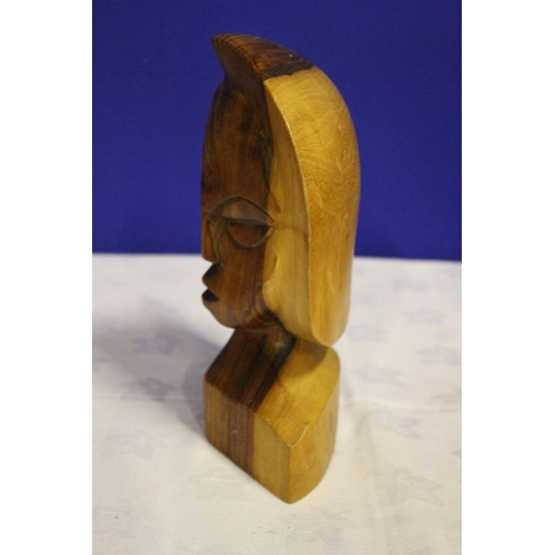 306 - Wood Two Tone Hand Carved Sculpture