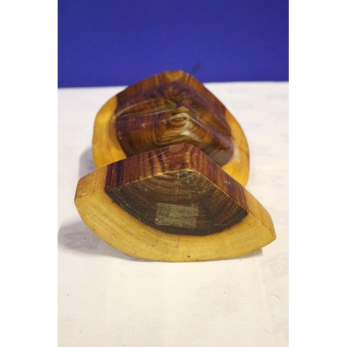 306 - Wood Two Tone Hand Carved Sculpture