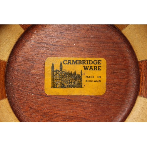 320 - Cambridge Ware Turned Small Bowl, Caned Paper Weight and Vintage Boomarang