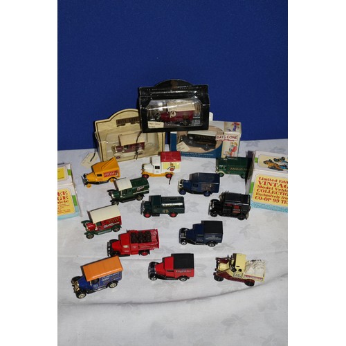 332 - Mixed Collection of 16 Model Die Cast Vans, Some in Original Boxes