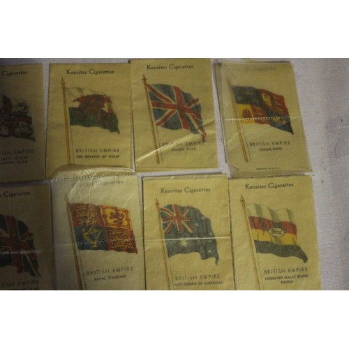 342 - Collection of 24 Kensitas Cigarettes Silk Flags from the Sought After British Empire Collection in W... 