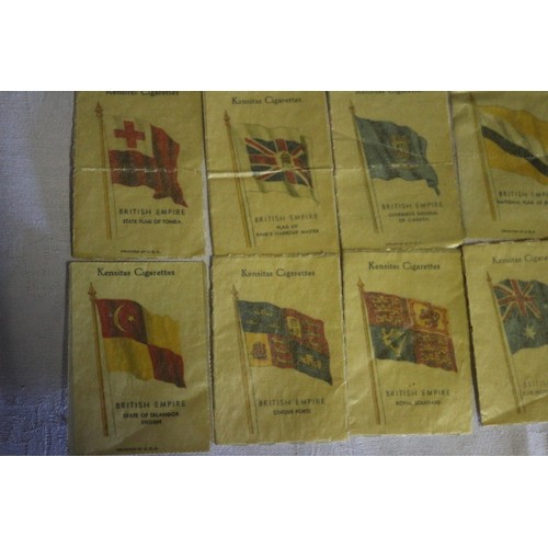 342 - Collection of 24 Kensitas Cigarettes Silk Flags from the Sought After British Empire Collection in W... 