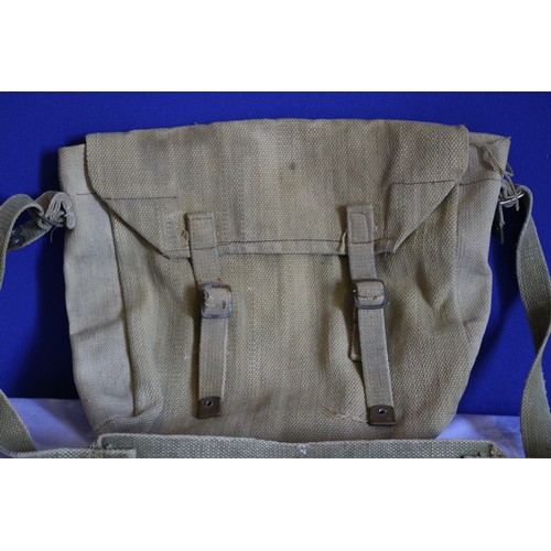 403 - Old Canvas Satchel Bag - Believed to be Army Issued