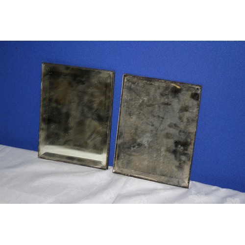 436 - Pair of Old Small Rectangular Beveled Glass Mirrors