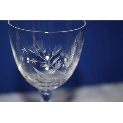 437 - Collection of 5 Sherry Glasses with Floral Etching