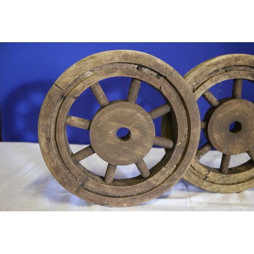 451 - Pair of Vintage Small Cart Wheels