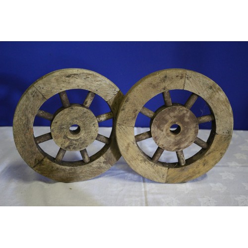 451 - Pair of Vintage Small Cart Wheels