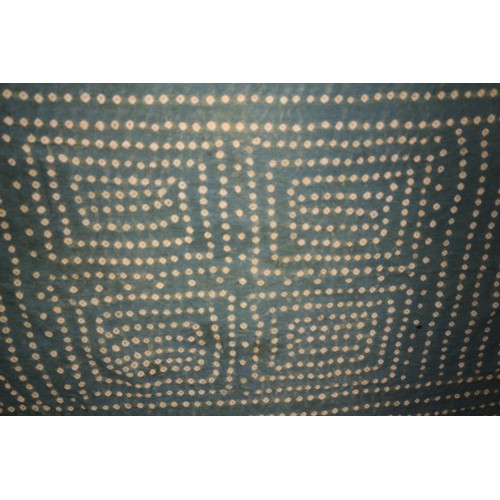 456 - Vintage 100% Cotton Habitat Throw in Green with Yellow Aboriginal Dot Design