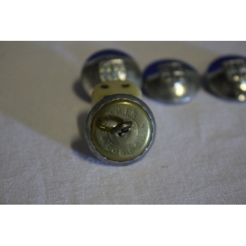 476 - Collection of 5 Silver Tone Vintage Buttons with Crest on the Front - Firmins of London