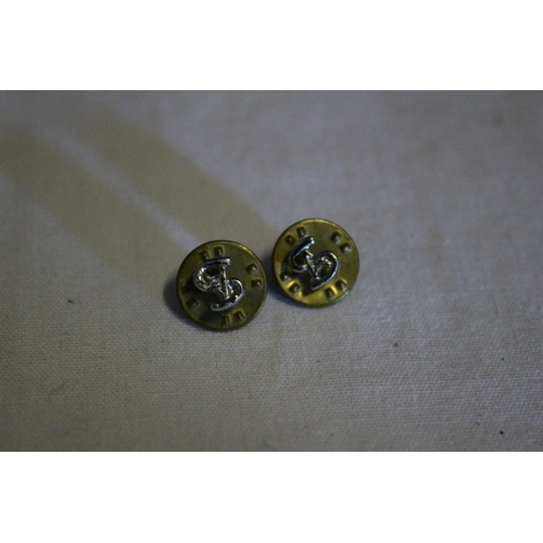 477 - Small Collection Comprising of a Pair of Gold Plated Earrings, Dollar Sign Shirt Pins and a Single C... 