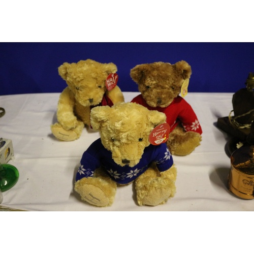 500 - Collection of 3 WH Smith Teddy Bears - Henry with Red Jumper, Henry with Blue Jumper and William