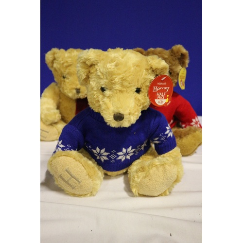 500 - Collection of 3 WH Smith Teddy Bears - Henry with Red Jumper, Henry with Blue Jumper and William