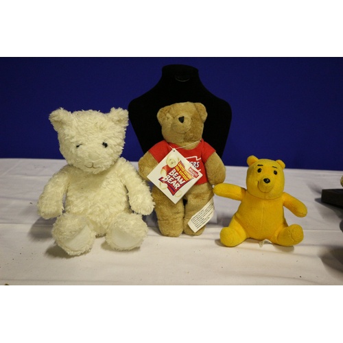 501 - Collection of 3 Teddy Bears - Walkers Limited Edition 50th Birthday Bean Bear, Winnie the Pooh and a... 