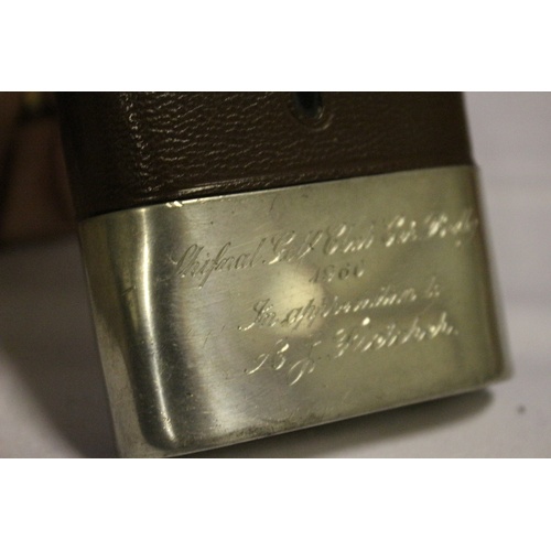 508 - Small Hip Flask with Engraving