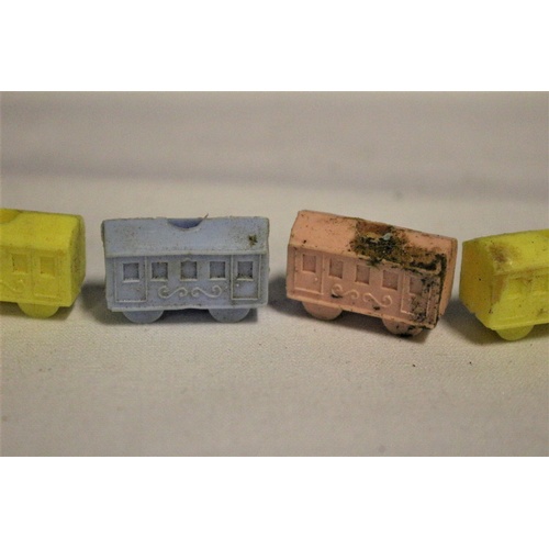 517 - Vintage Plastic cake Decoration in the Shape of a Train with Carriages - Hong Kong