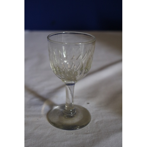 518 - Vintage Stainless Steel Small Tray with Welsh Picture from Zimco and 4 Sherry Glasses