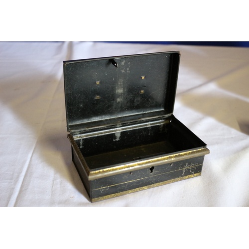 524 - 2 x Vintage Tins and an Old Metal Cash Box