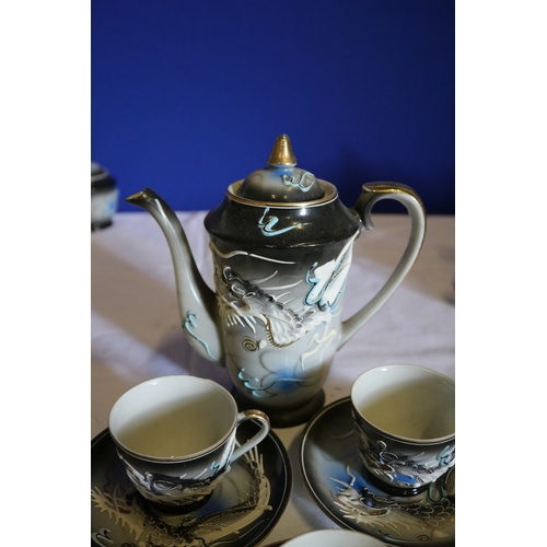 533 - Vintage Japanese Tea Pot and 3 Cups and Saucers