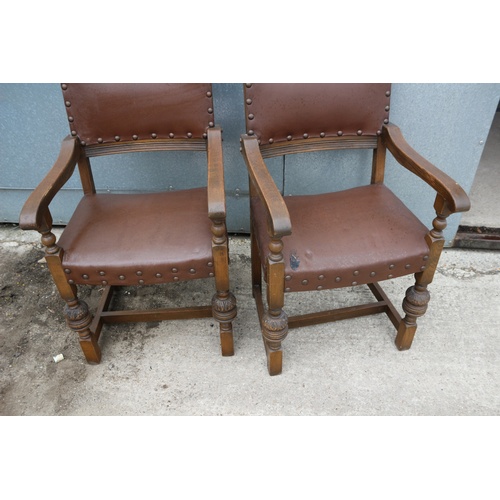 586 - Set of 6 Very Early 'Old Charm' Acorn Chairs. Includes 2 x Carvers and 4 x Standard Chairs. These ar... 