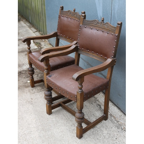 586 - Set of 6 Very Early 'Old Charm' Acorn Chairs. Includes 2 x Carvers and 4 x Standard Chairs. These ar... 