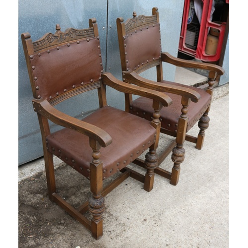 586 - Set of 6 Very Early 'Old Charm' Acorn Chairs. Includes 2 x Carvers and 4 x Standard Chairs. These ar... 